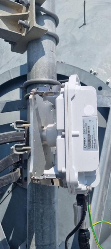 Outdoor radio unit on its mount